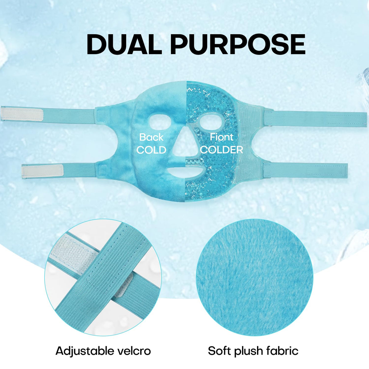 Cold Face Ice Mask Facial Ice Pack Cooling Mask with Storage Bag
