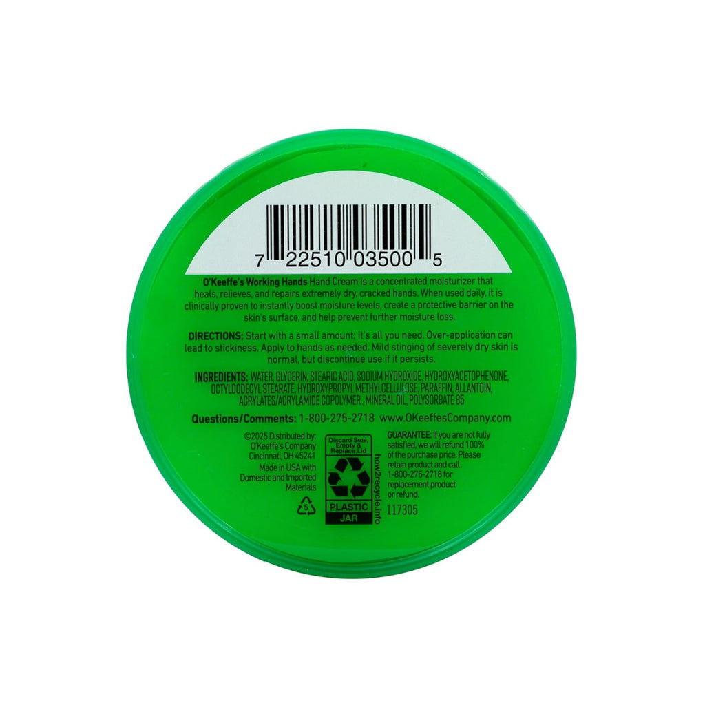 O'Keeffe's Working Hands Cream for Extreme Dryness, 3.4 oz, 2-Pack