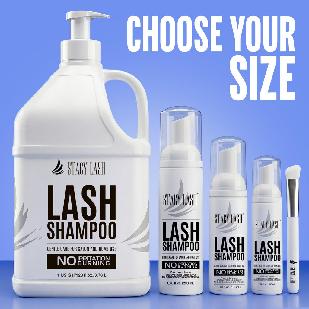 STACY LASH Eyelash Extension Shampoo + Brush / 1.69 fl.oz / 50ml / Korean Makeup Remover/Eyelid Foaming Cleanser/Wash fo