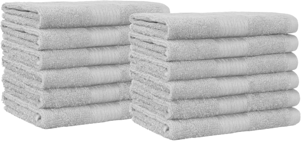Amazon Basics Fast Drying Cotton Washcloths for Bathroom, Machine Washable, Soft and Highly Absorbent, 12 x 12 in, White