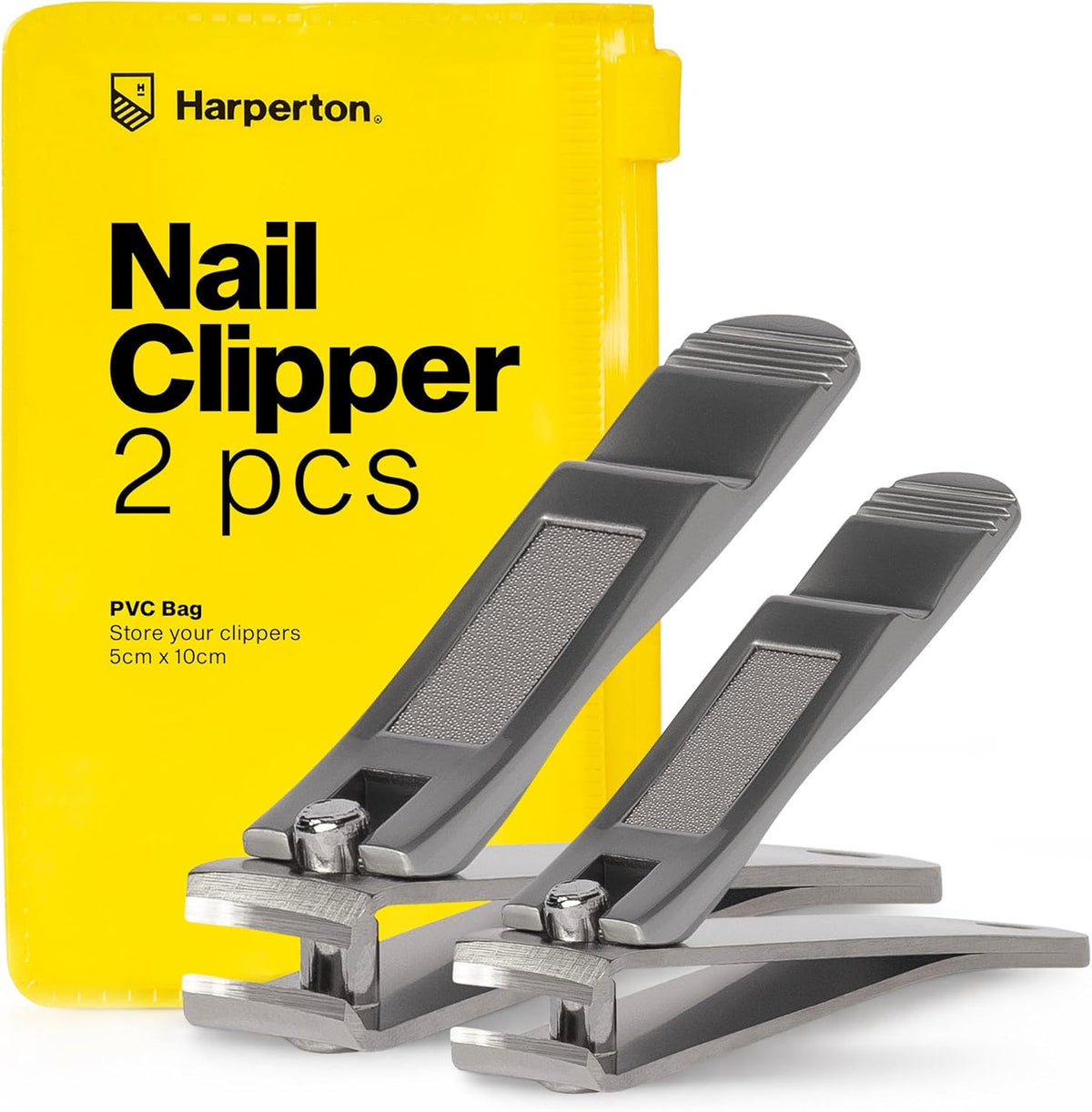 Ultra Sharp Nail Clippers Set for Men & Women - 2 Pack Professional Stainless Steel Toe Nail Clippers with Built-in File