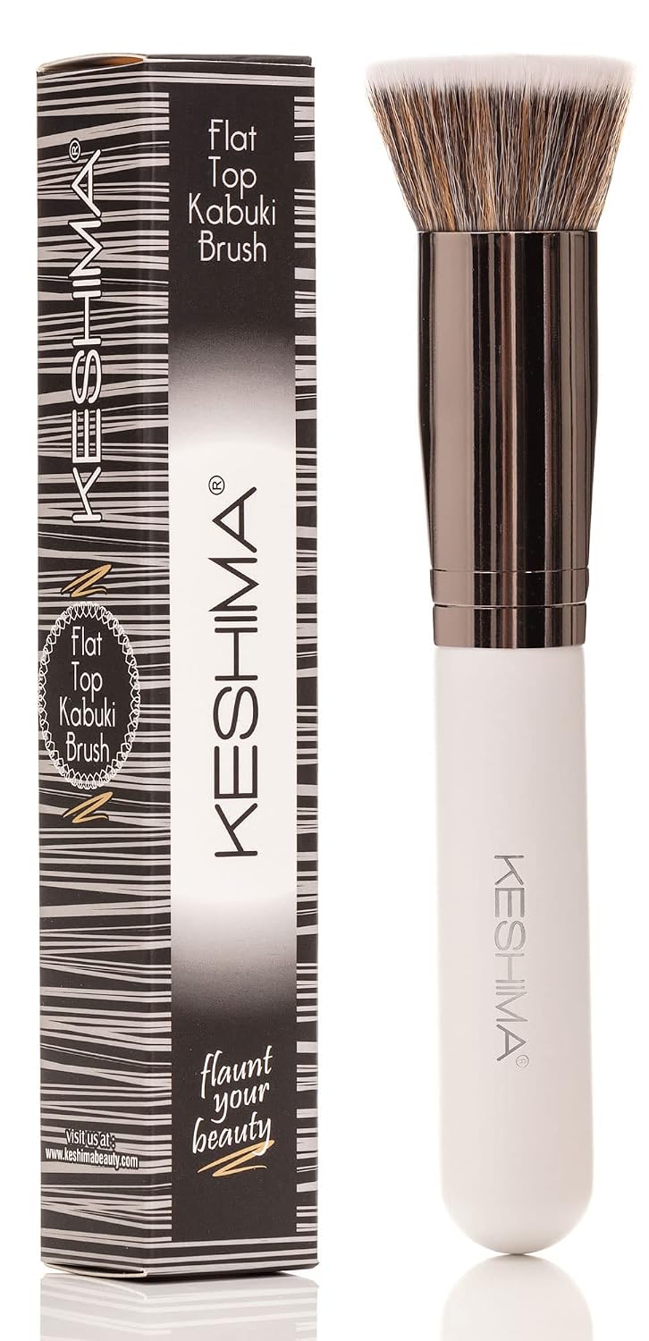 Flat Top Kabuki Foundation Brush By KESHIMA, Premium Makeup Brush
