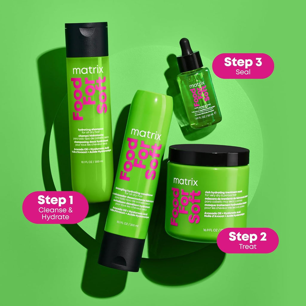 MATRIX Food For Soft Rich Hydrating Treatment Mask - For Dry & Brittle Hair, Adds Shine & Softness, With Avocado Oil & H