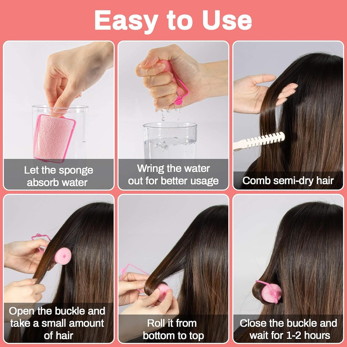 MAQIHAN 36PCS Foam Hair Rollers -Sponge Rollers for Hair Curling Mix Size