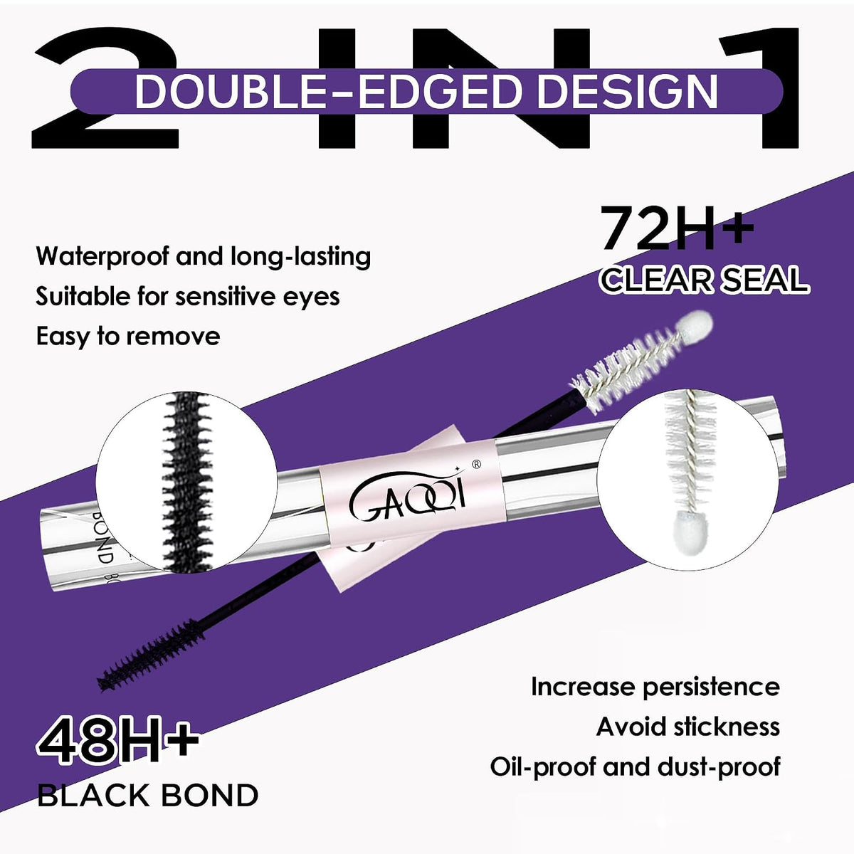 Lash Cluster Glue, Waterproof Bond and Seal Lash Glue, Black - 10ml