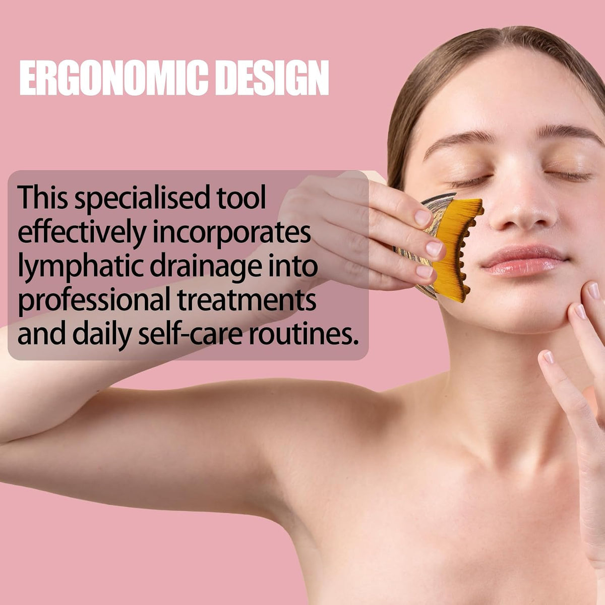 Lymphatic Contour Face Brush Lymphatic Drainage Massager Double Chin Reducer Lymphatic Drainage Brush for Face Ergonomic