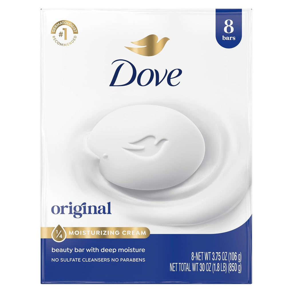 Dove Beauty Bar Soap Original, 3.75 oz 8 Bars