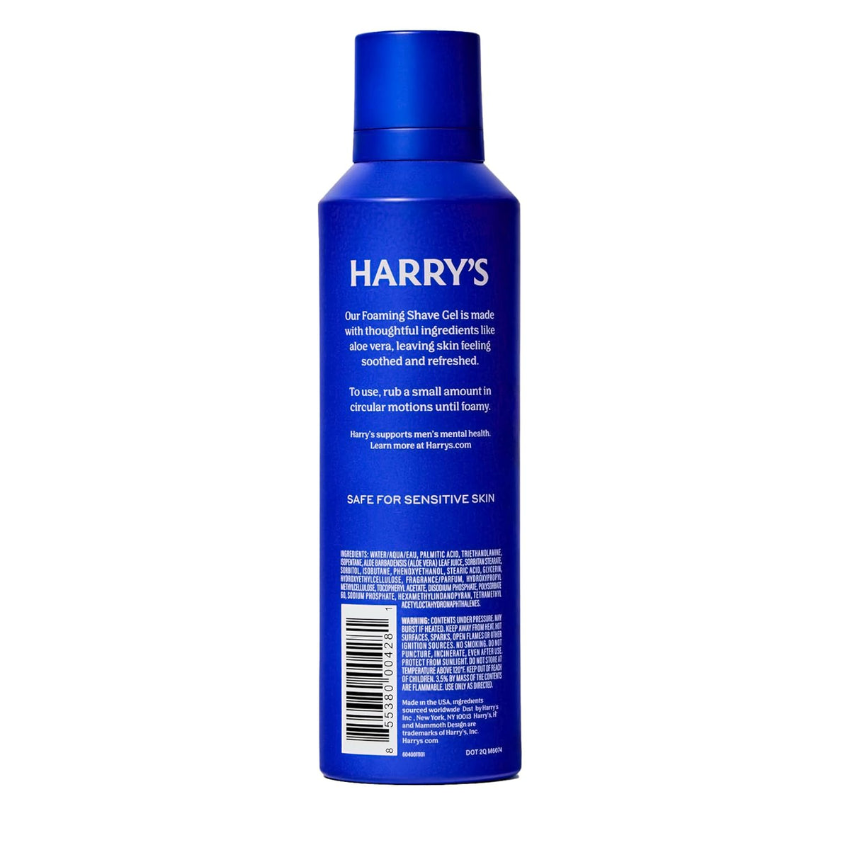 Harry's Foaming Shave Gel for Men with Aloe - 6.7 oz (3 Pack)