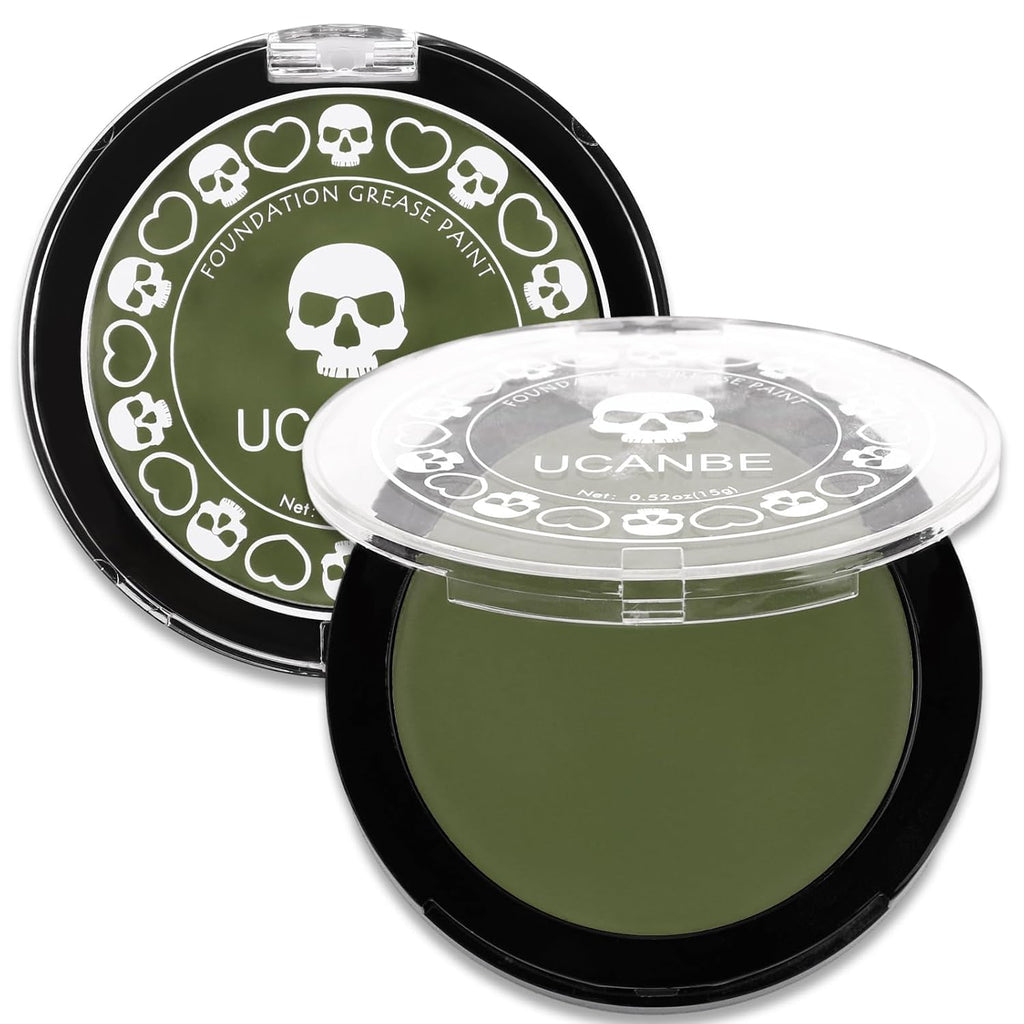 UCANBE Goth White Cream to Powder Foundation Makeup, Professional Clown White Face Body Paint with Matte Finish for Hall