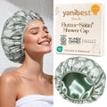 Yanibest Frizz Free Satin Lined Shower Cap with Soft Elastic Band