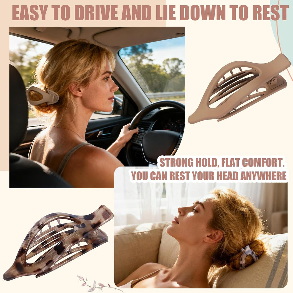 Flat Hair Clips for Women - 6 PCS French Flat Claw Clips Medium Hair Clips for Girls Large Hair Claw Clips for Thick or 