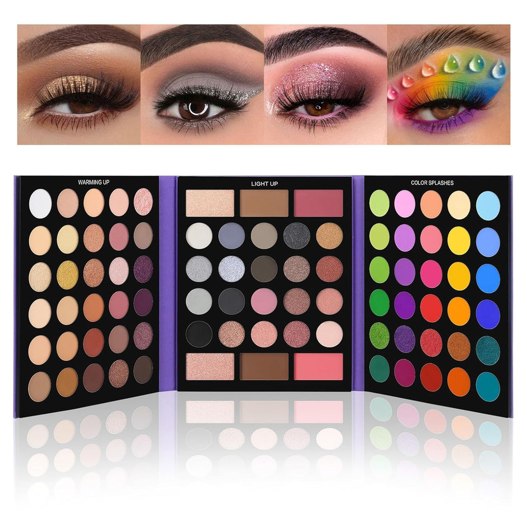 UCANBE Eyeshadow Palette with 15Pcs Brushes Makeup Set, Pigmented 86 Colors Make Up Sets Valentine's Day Gift, Matte Shi