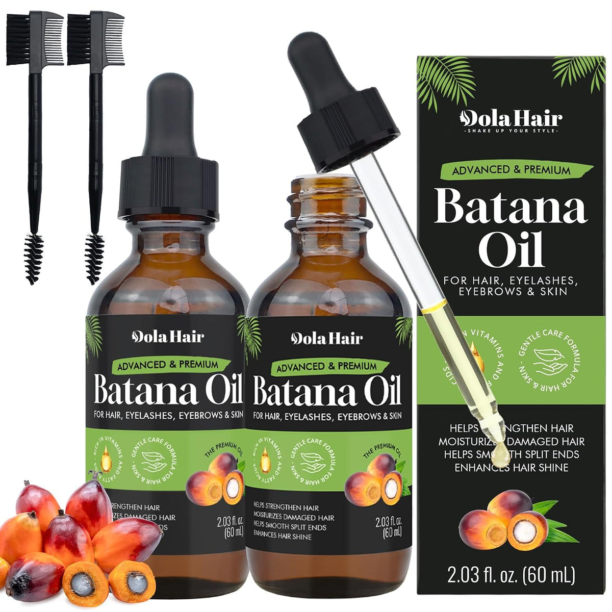 Dolahair Batana Oil for Hair, Scalp & Skin, Natural Elaeis Oleifera Kernel Oil, Moisturizing Hair Oil for Dry Hair, Ligh