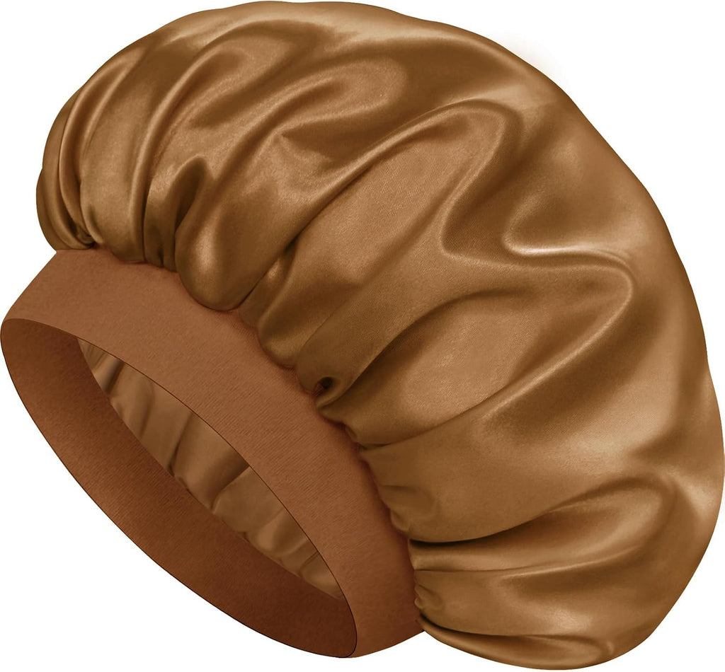 Satin Silk Bonnet for Hair, Double Layer Sleep Cap for Men & Women