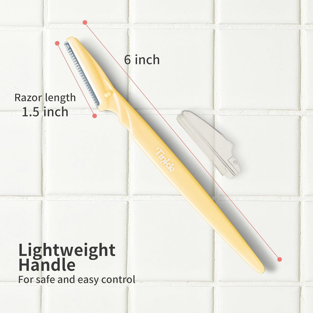 Tinkle Dermaplaning Tool 6ct, Dermaplane Razor for Women, Safe and Easy Peach Fuzz Remover, Eyebrow Trimmer with Protect