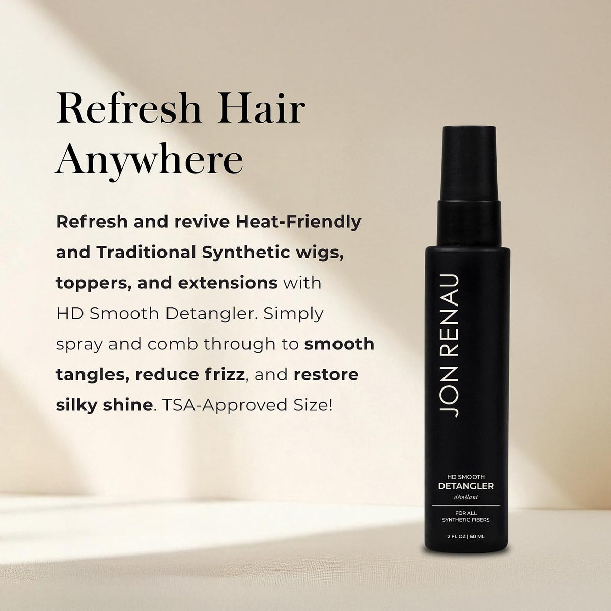 Jon Renau HD Smooth Detangler for Synthetic Wigs, 2 Ounce
