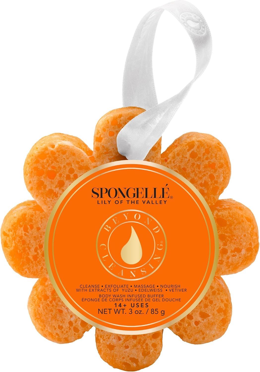 Spongellé French Lavender Wild Flower Bath Sponge | Built-in Body Wash & Body Scrubber, Shower Loofah Sponge for Women |