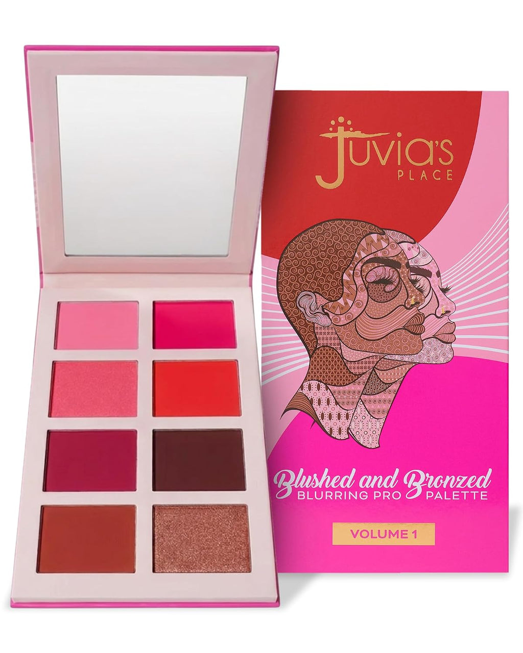 Juvia’s Place Blushed & Bronzed Blurring Pro Palette Volume 2 – 8 Shade Blush & Bronzed Palette, Matte & Shimmer Finishe