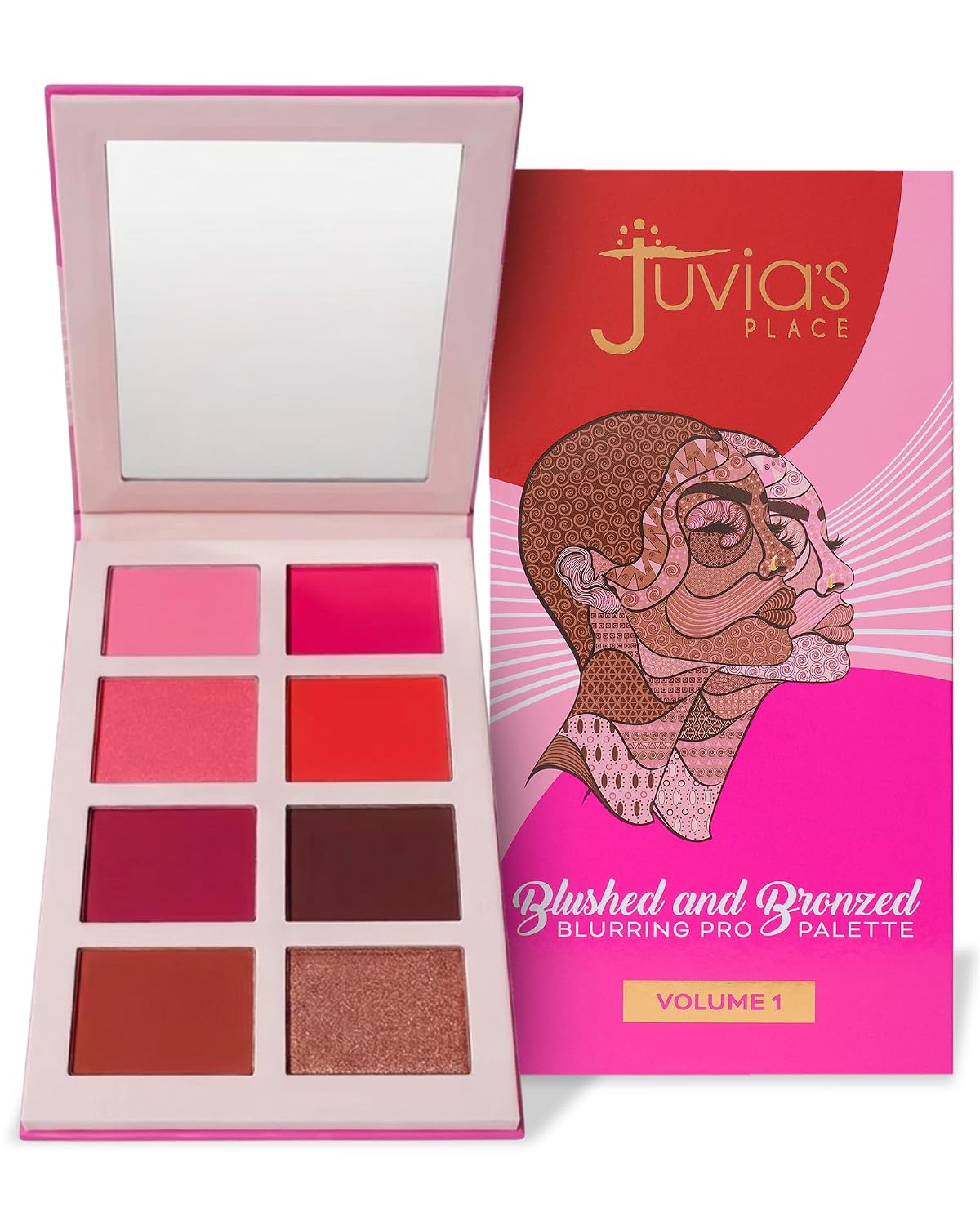 Juvia’s Place Blushed & Bronzed Blurring Pro Palette Volume 2 – 8 Shade Blush & Bronzed Palette, Matte & Shimmer Finishe