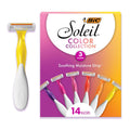BIC Soleil 3 Colors Women's Disposable 3-Blade Razors, Aloe Vera Strip, College Dorm Room Essential, Shower Caddy and To