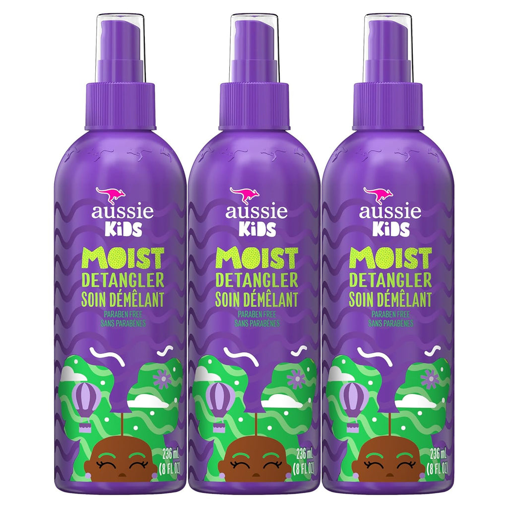 Aussie Kids Moist Detangler Spray, Sulfate & Paraben Free, Moisturizing & Tangle-Free Hair Care for Kids, Cruelty-Free, 