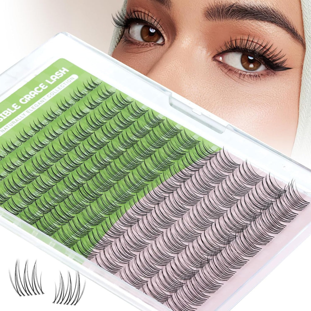 KEYYOU Natural Lash Clusters,Aurora Wispy Lashes,Seamless Mascara Look