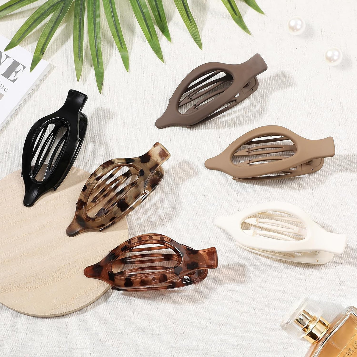 Flat Hair Clips for Women - 6 PCS French Flat Claw Clips Medium Hair Clips for Girls Large Hair Claw Clips for Thick or 