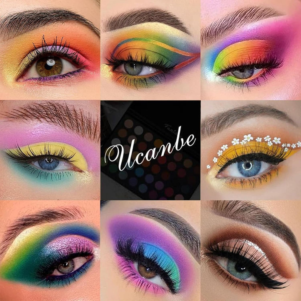 UCANBE Highly Pigmented Eye Makeup Palette, Matte Shimmer Metallic Eyeshadow Pallet Long Lasting Blendable Natural Color