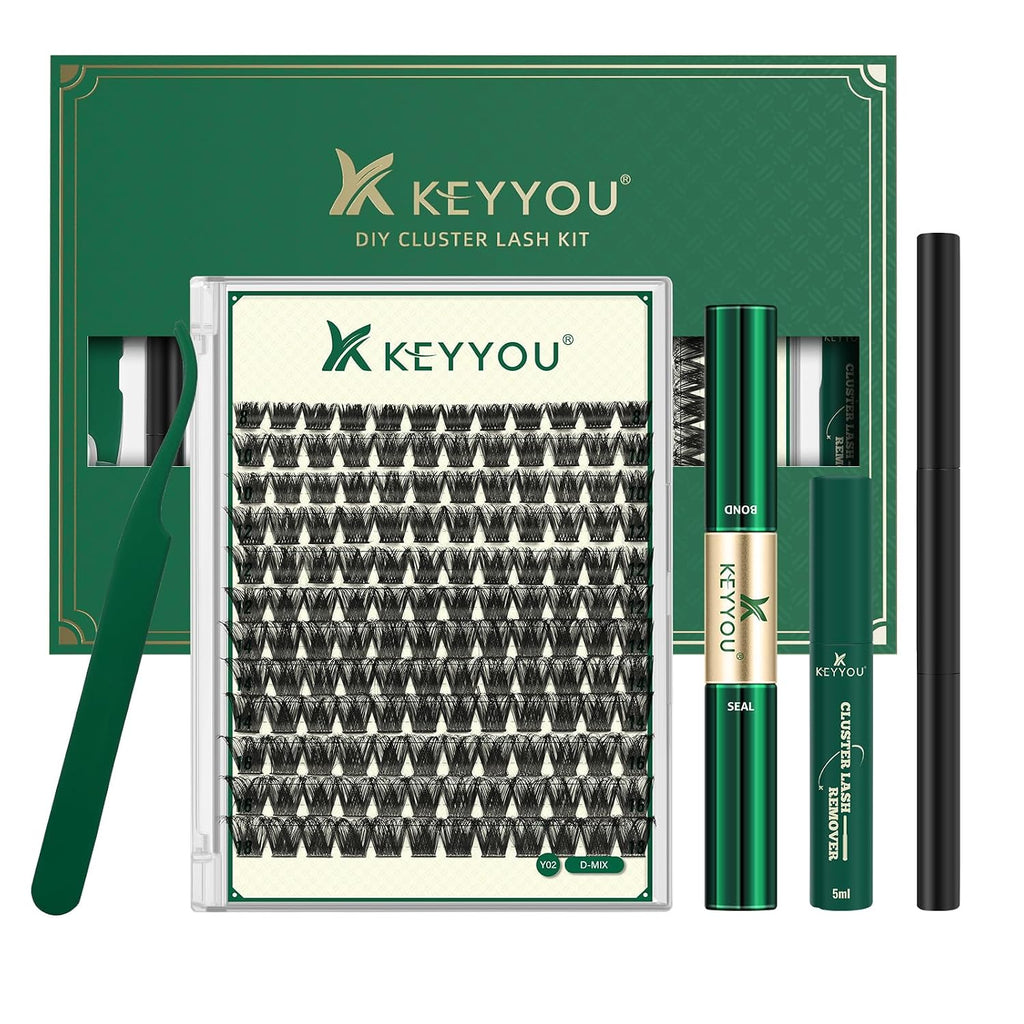KEYYOU Lash Clusters Eyelash Clusters Natural Wispy D Curl 8-18mm MIX Y01