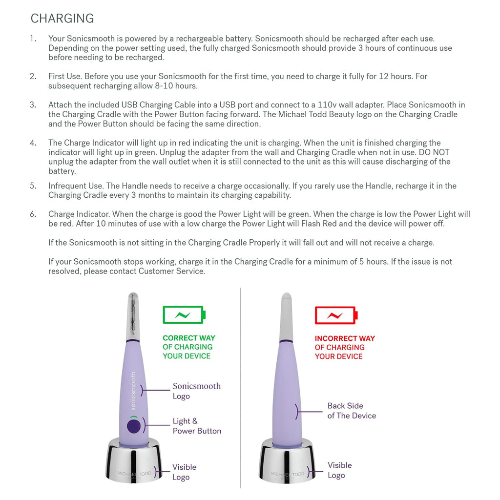 Michael Todd Beauty Sonicsmooth Dermaplane Razor for Women Face
