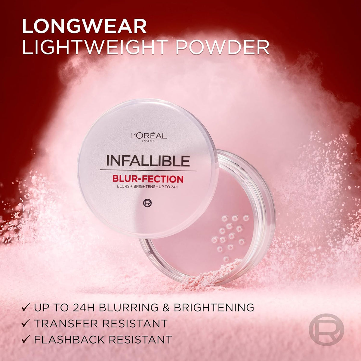 L'Oreal Paris Infallible Blur-fection Setting Powder, 10 Light Pink