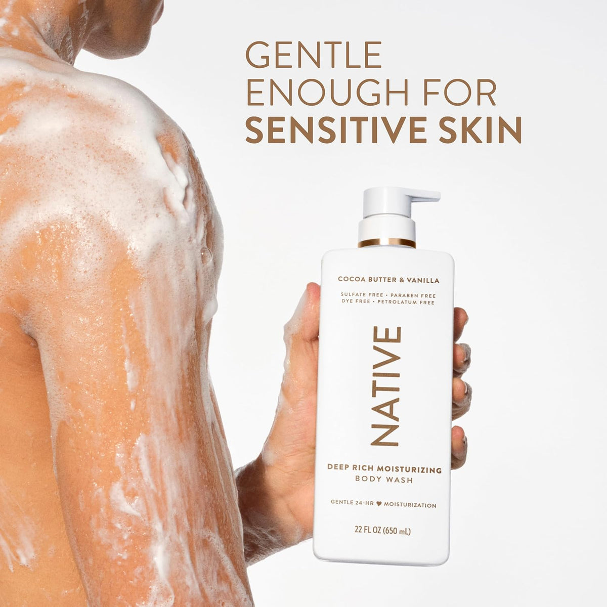 Native Moisturizing Body Wash for Women & Men Cocoa Butter—Vanilla 22 fl oz
