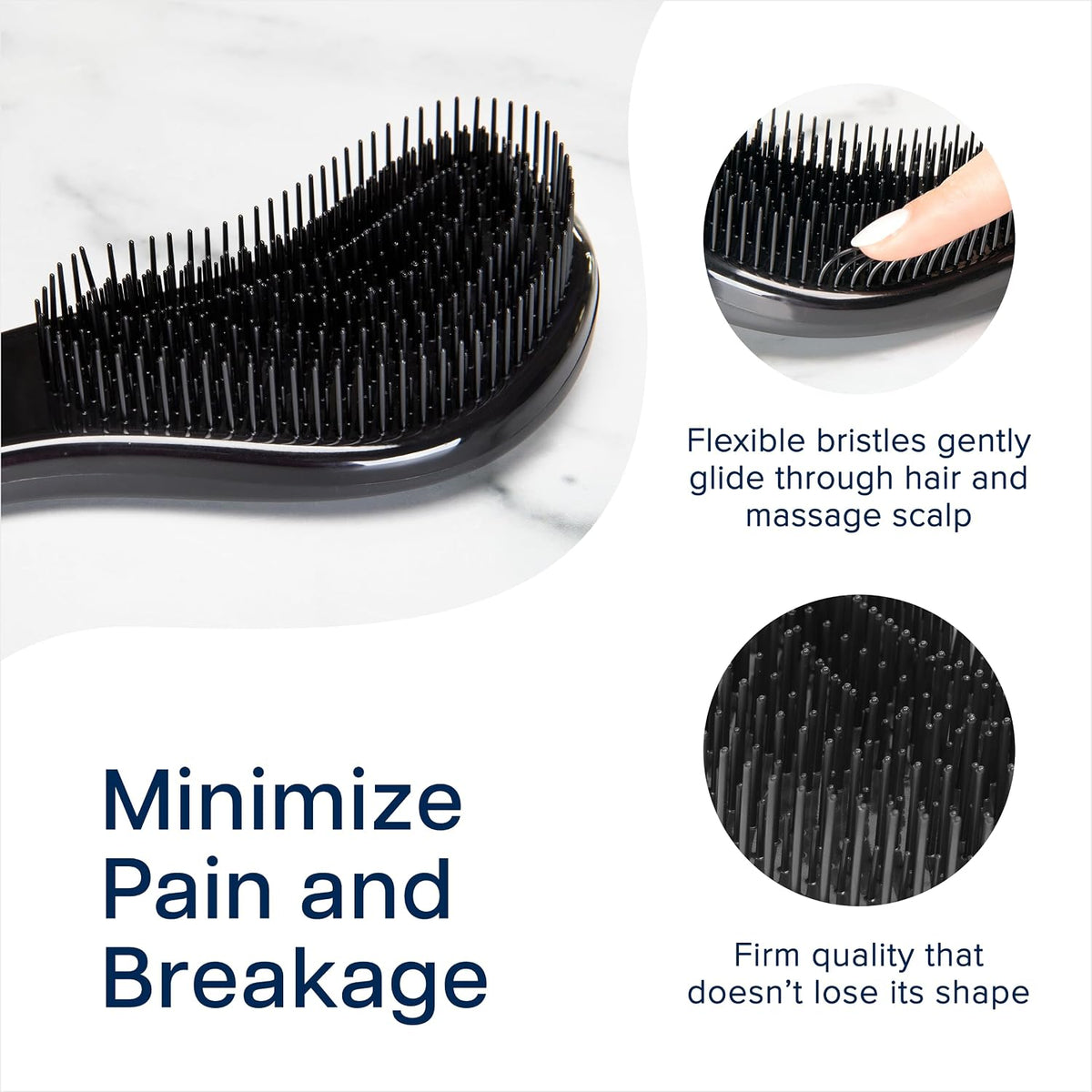 Crave Naturals Glide Thru Detangling Brush, Detangler Brush for Curly, Straight, Wet and Dry Hair Comb for Adults and Ki