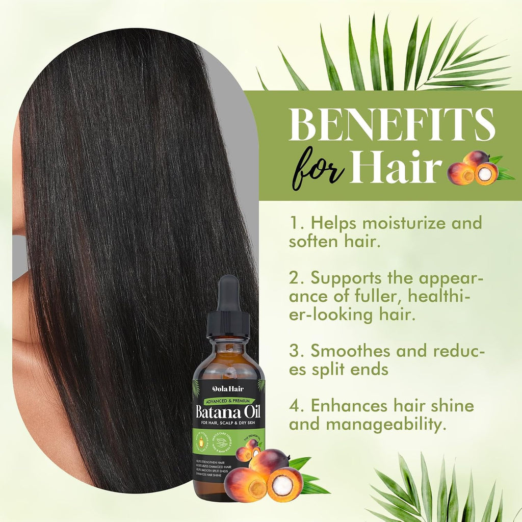 Dolahair Batana Oil for Hair, Scalp & Skin, Natural Elaeis Oleifera Kernel Oil, Moisturizing Hair Oil for Dry Hair, Ligh