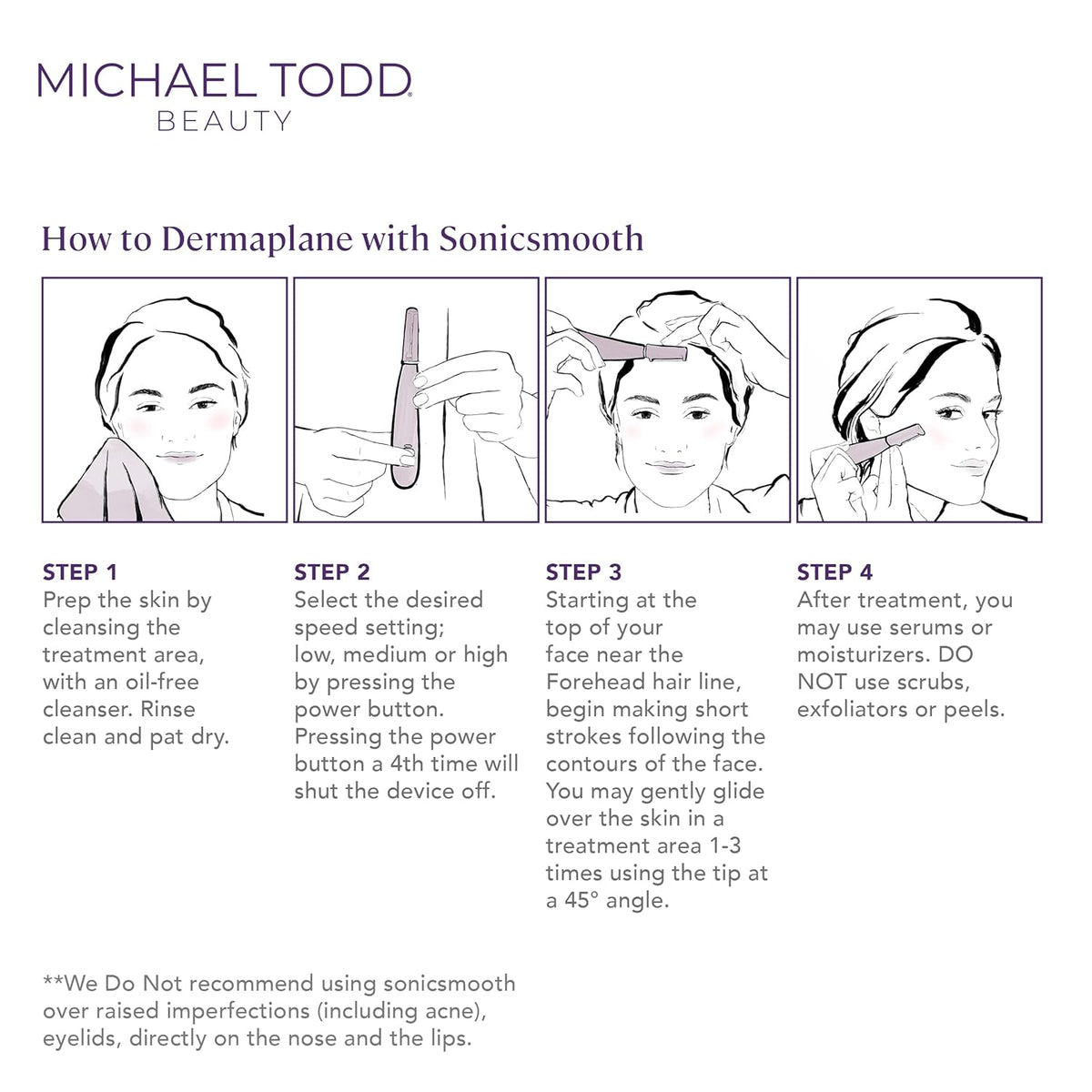 Michael Todd Beauty Sonicsmooth Dermaplane Razor for Women Face