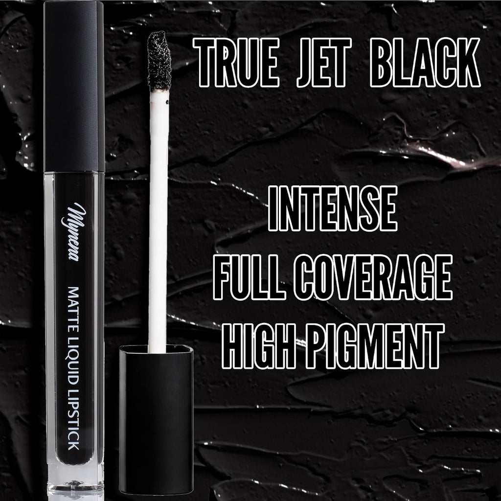 Mynena Jet Black Long Lasting Waterproof Matte Liquid Lipstick - Linda