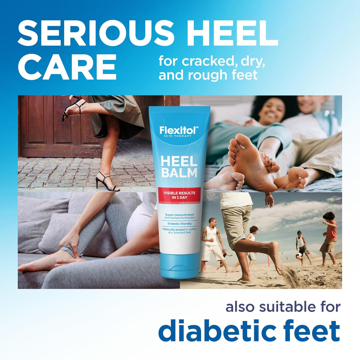 Flexitol Heel Balm 25% Urea Foot Cream for Cracked Heels & Rough Feet, 4 oz