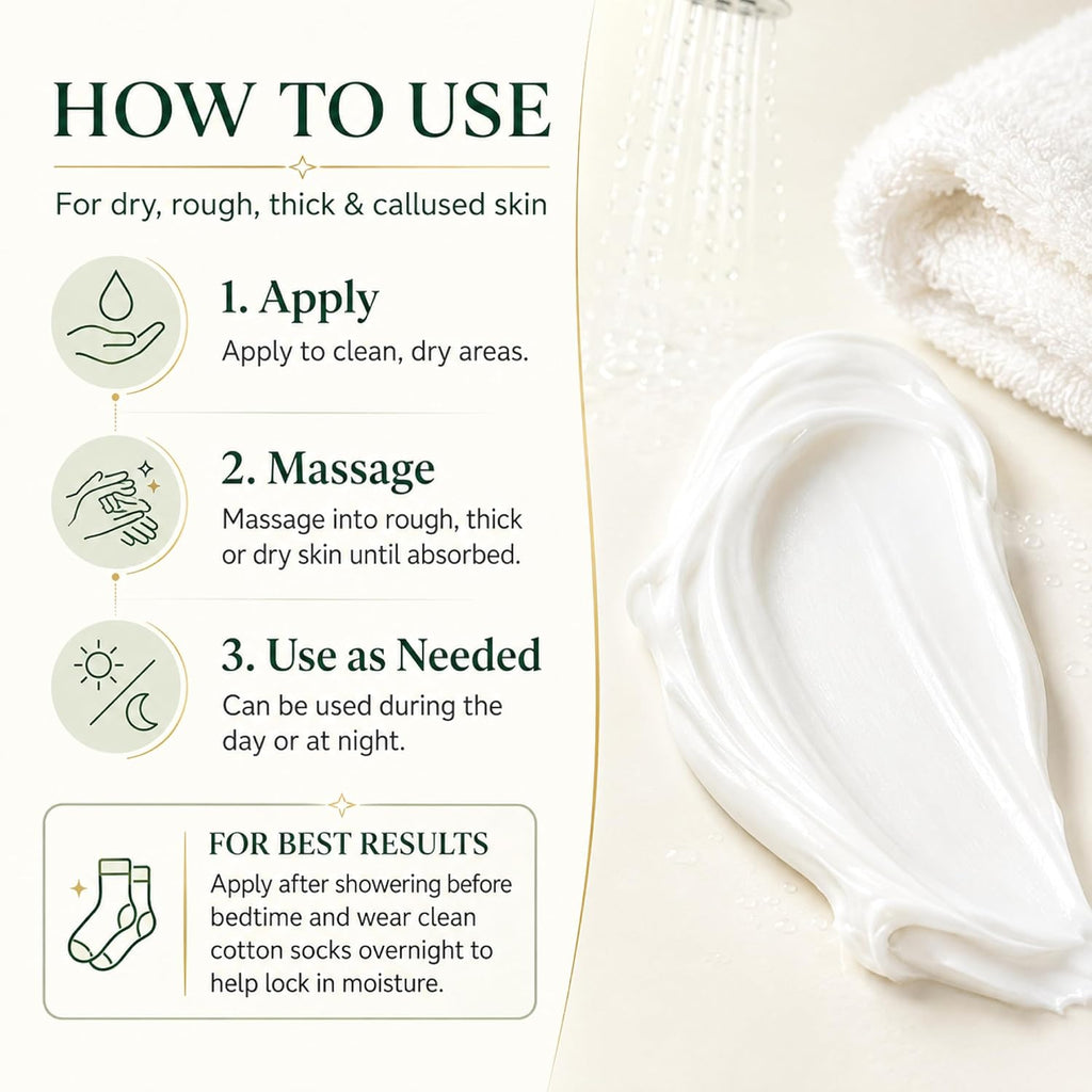 PurOrganica Urea Cream 40% for Feet, Dry Cracked Heels and Calluses, 4 oz
