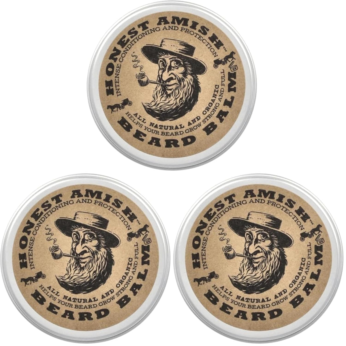 Honest Amish Beard Balm for Men - Natural Leave-In Beard Conditioner, 2 oz