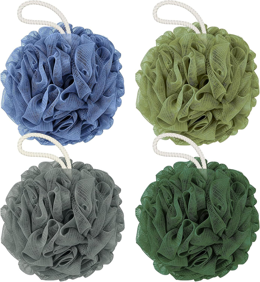 Shower Loofah Bath Sponge, 60G Exfoliating Body Scrubber 4 Pack