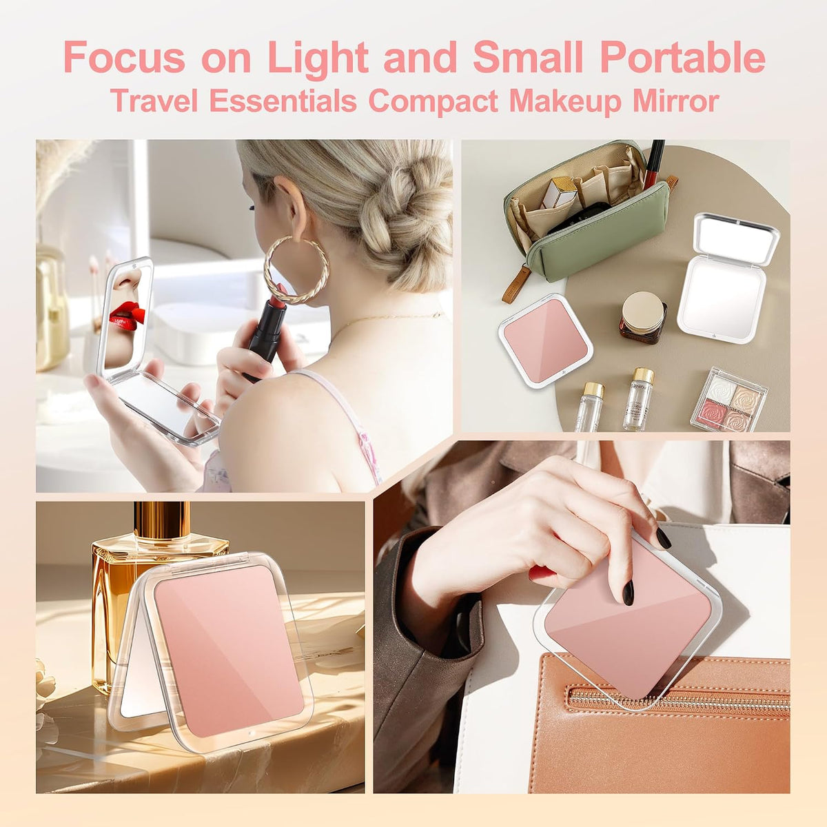 MIYADIVA Compact Mirror, 30X Magnifying Mirror, Pocket Mirror for Purse, Travel Makeup Mirror with 30X/1X Magnification,