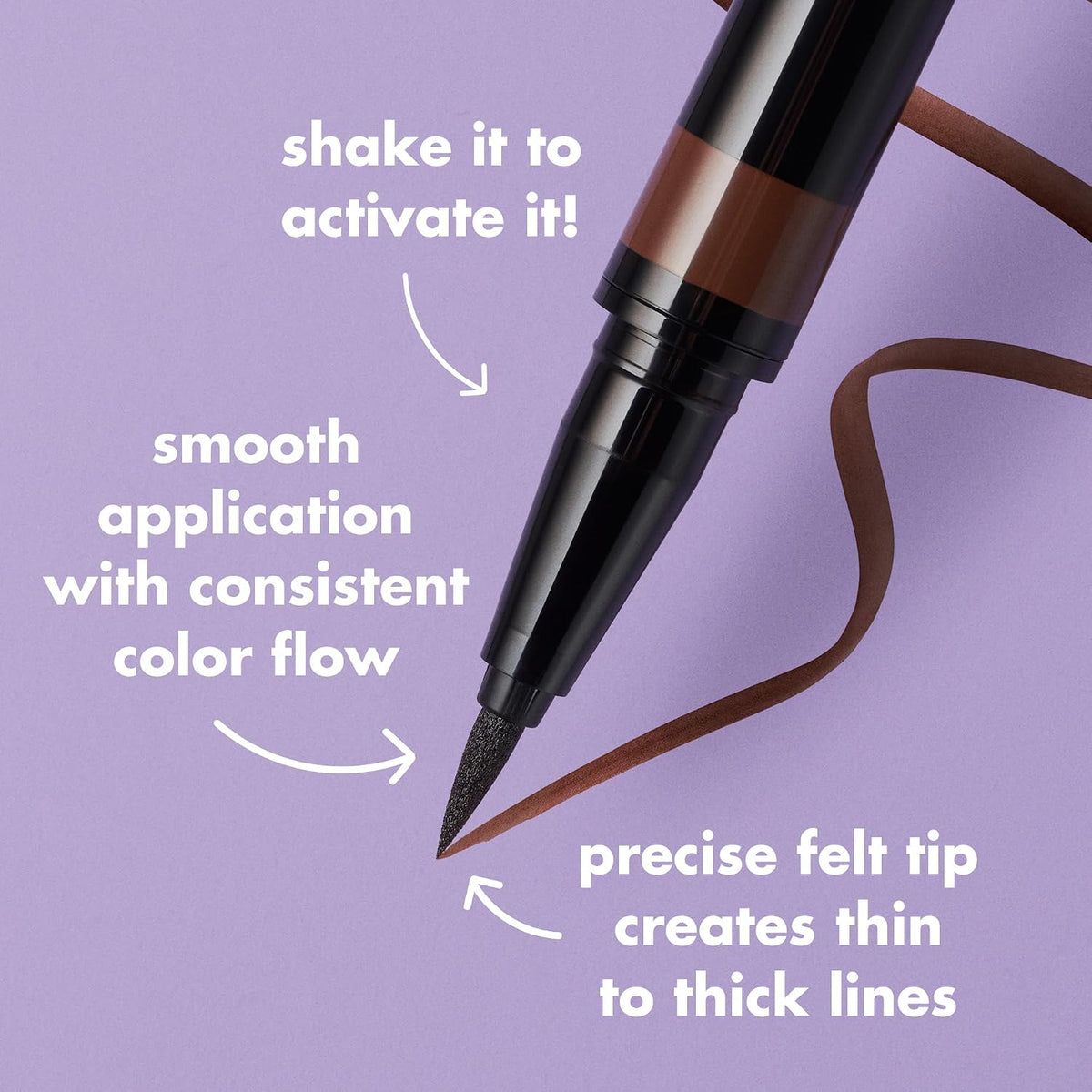 e.l.f. H2O Proof Eyeliner Pen, Felt Tip, Waterproof, Long-Lasting, High-Pigmented Liner For Bold Looks, Vegan & Cruelty-