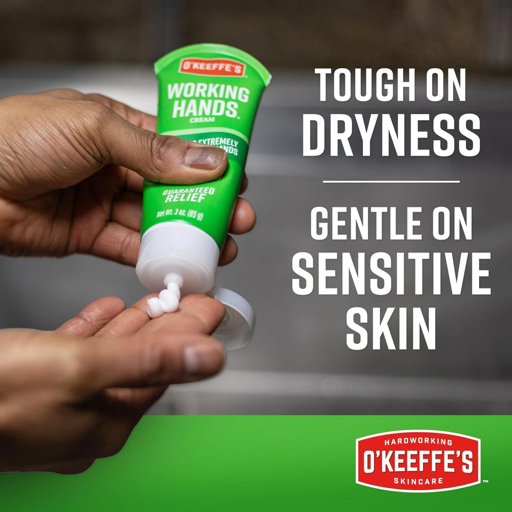 O'Keeffe's Working Hands Hand Cream for Extreme Dryness - 3 oz Tube (2 Pack) - Repairing Skincare for Cracked, Dry Hands