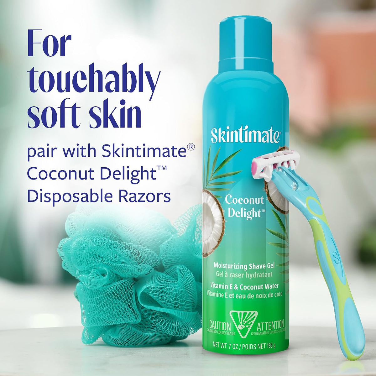 Skintimate Coconut Delight Shave Gel for Women, 3 Pack | Skintimate Shaving Cream for Women, Womens Shaving Cream, Shave