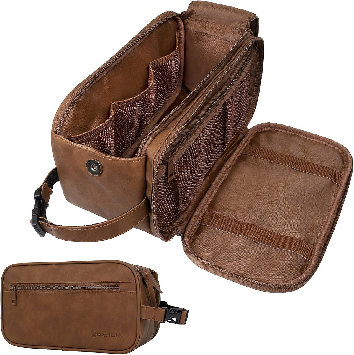 PAVILIA Toiletry Bag for Men, Travel Essentials Shaving Dopp Kit, Mens Travel Bag Toiletries Organizer Case for Grooming