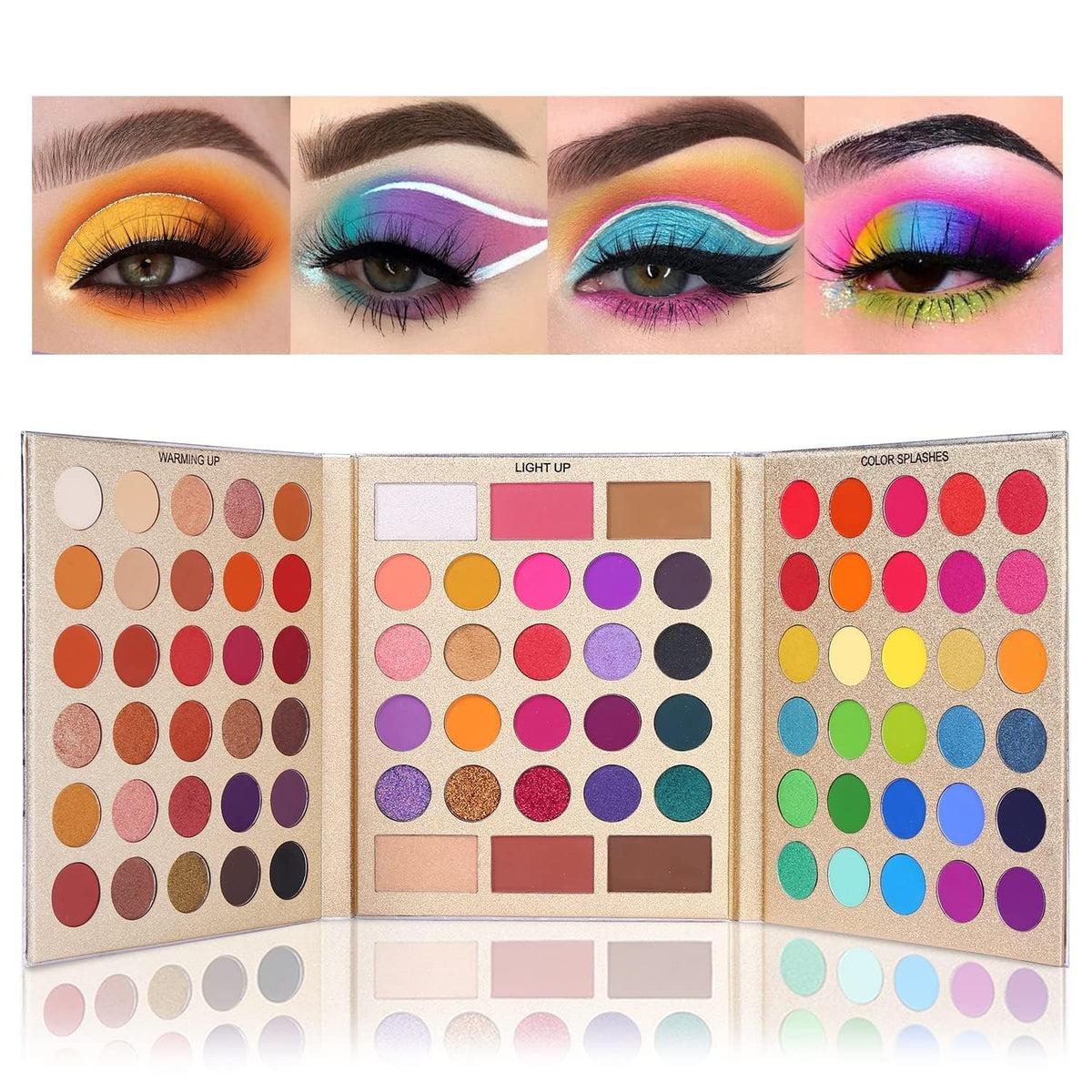 UCANBE Eyeshadow Palette with 15Pcs Brushes Makeup Set, Pigmented 86 Colors Make Up Sets Valentine's Day Gift, Matte Shi