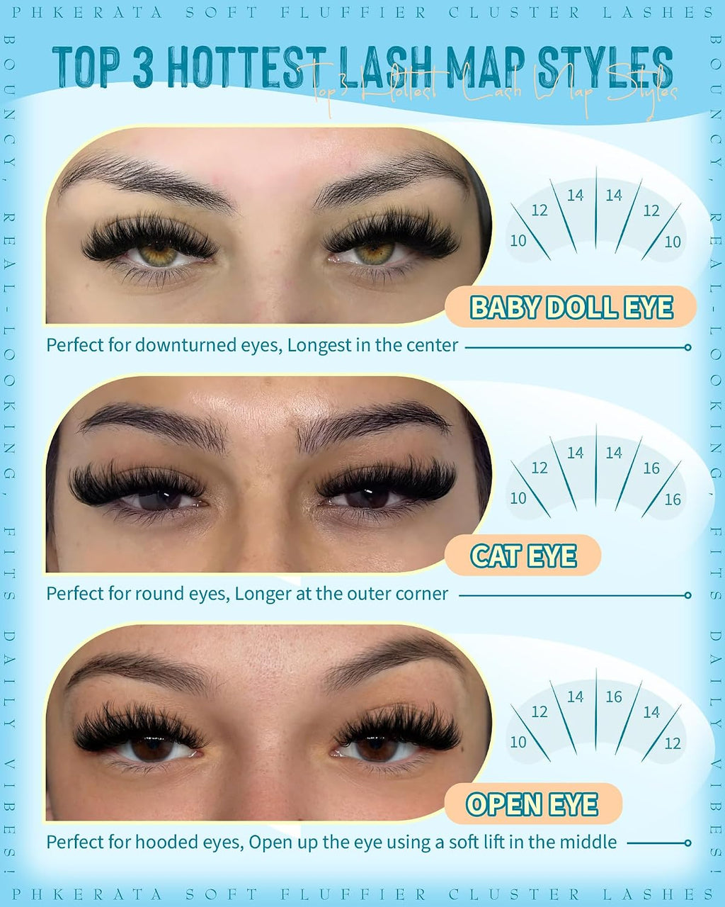 Fluffy Lash Clusters Wispy Eyelash Clusters Natural C Curl