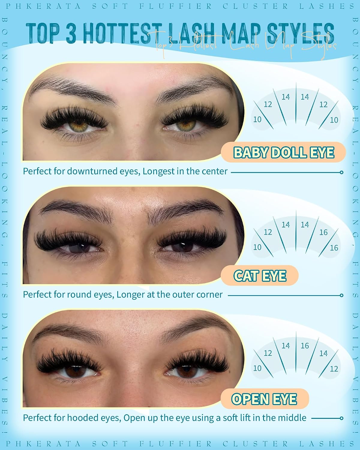 Fluffy Lash Clusters Wispy Eyelash Clusters Natural C Curl