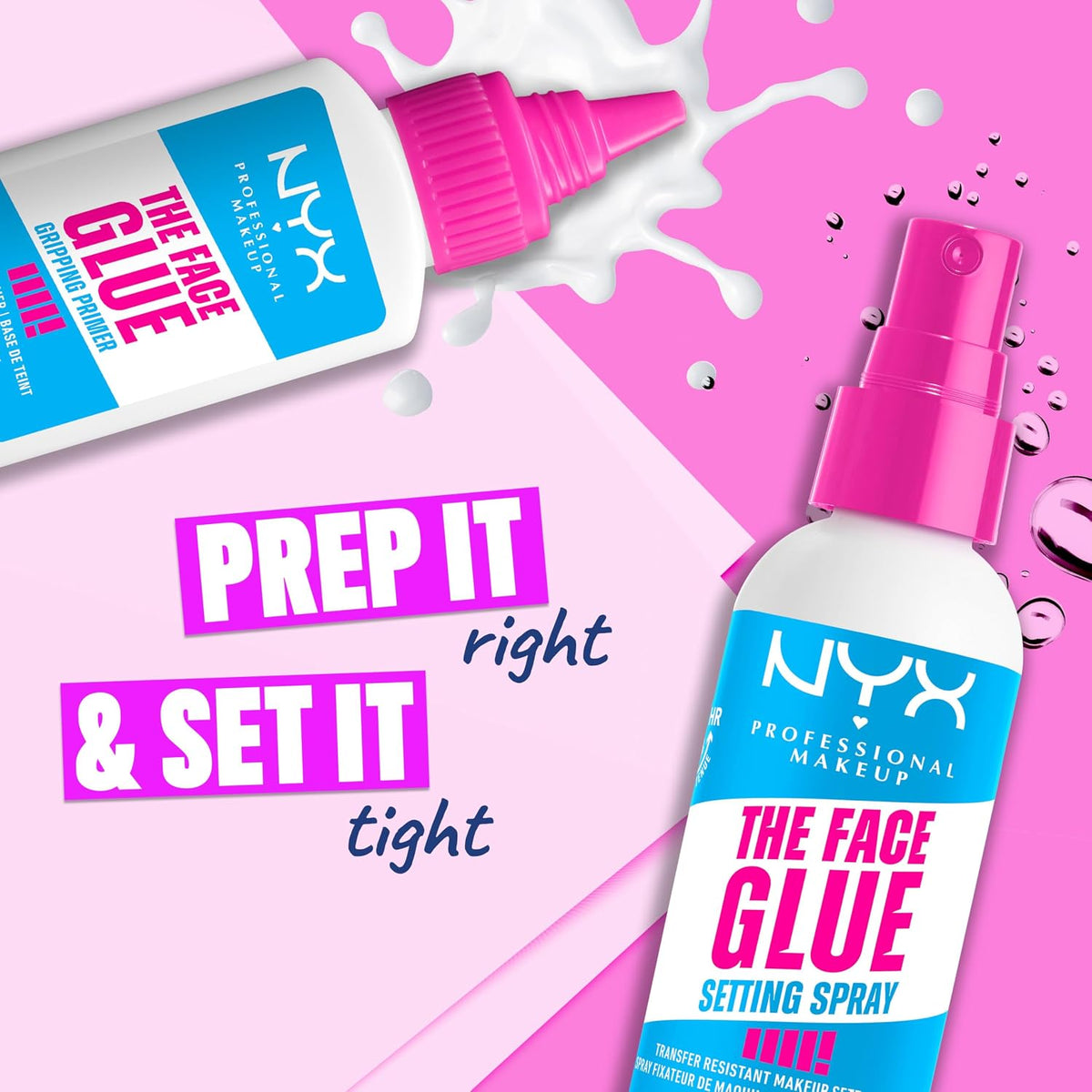 NYX PROFESSIONAL MAKEUP The Face Glue Gripping Primer, Hydrating Makeup Primer with Up To 24HR Wear, Vegan & Cruelty Fre