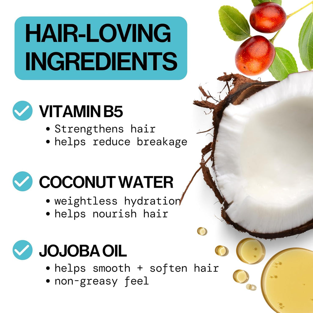 Pacifica Coconut Milk Hair Detangler Spray – Leave-In Conditioning Elixir for Tangle-Free Hair – Instantly Detangles Kno
